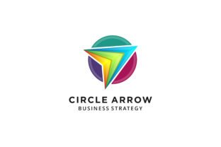 Colorful Gradient Circle Arrow Logo for Modern Media Brands