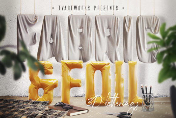 Foil Fabric Lettering Duo: Elevating Your Designs with Realistic Texture
