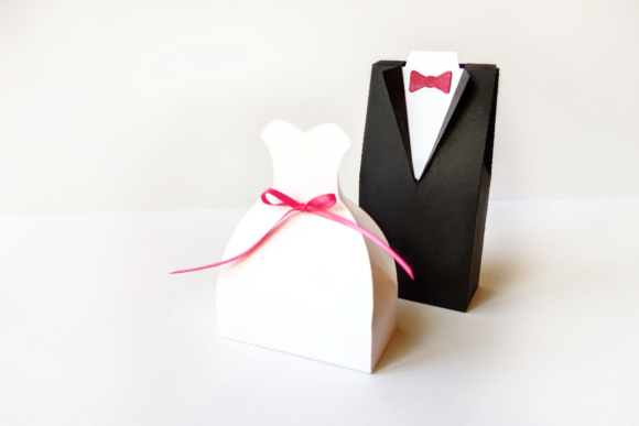 Wedding Dress and Tuxedo Boxes SVG PDF